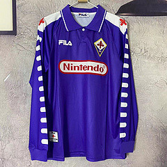 ACF Fiorentina retro 1998-1999 home  long sleeve #503#wangxiaojia