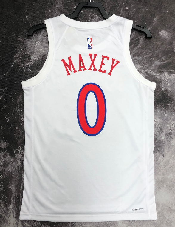  Philadelphia 76ers city version 2023 season white：MAXEY 0