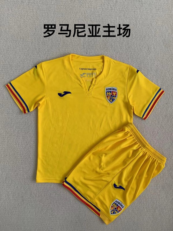  Romania home yellow shirt and shorts 2023