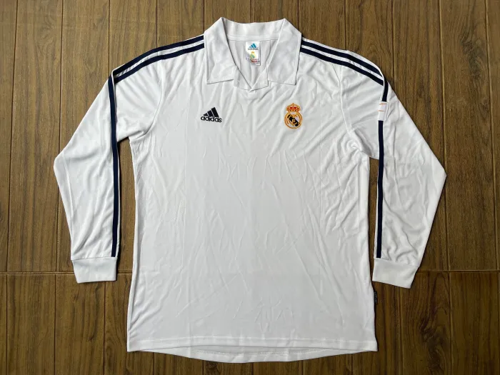 Real Madrid 2001-2002 home long sleeve retro #wang#503