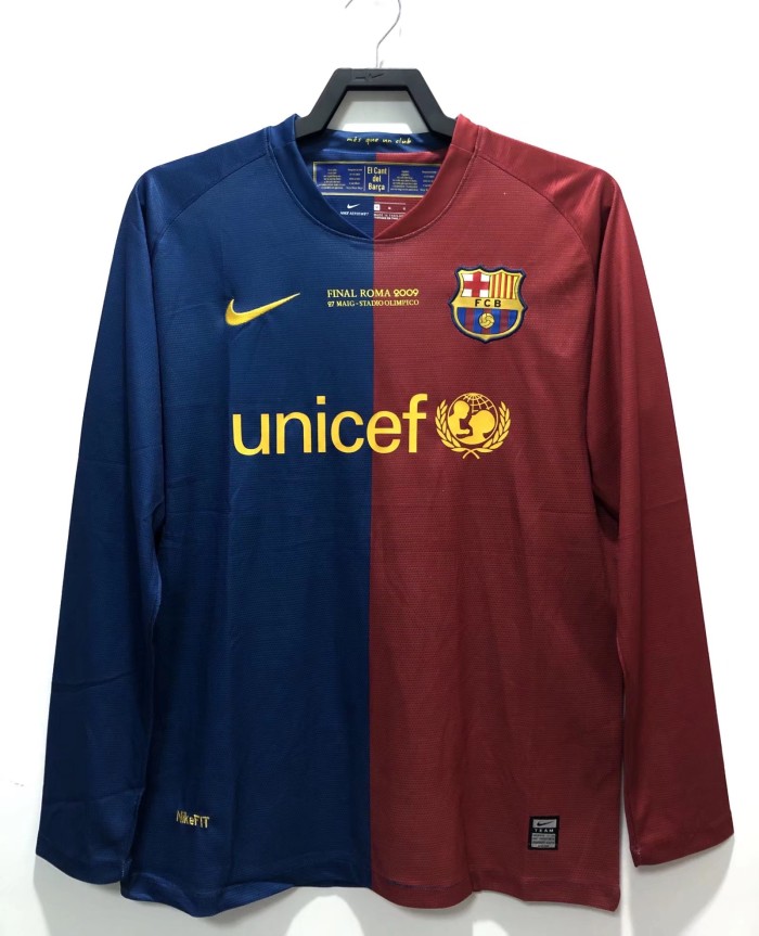 Barcelona 2008-2009 home champion league long sleeve #811#wang
