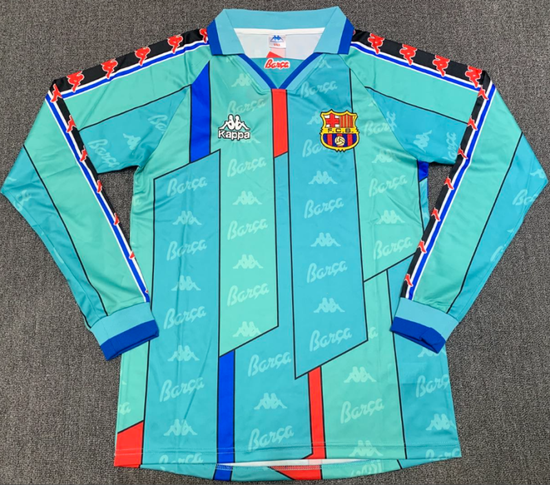 Barcelona 1995-1997 away blue long sleeve #811