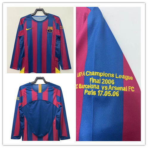 Barcelona 2005-2006 home champion league long sleeve #811