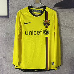 Barcelona 2008-2009 away yellow long sleeve #wang