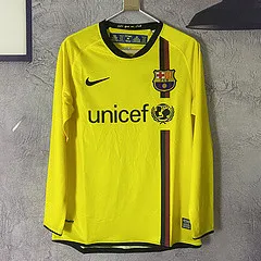 Barcelona 2008-2009 away yellow long sleeve #wang