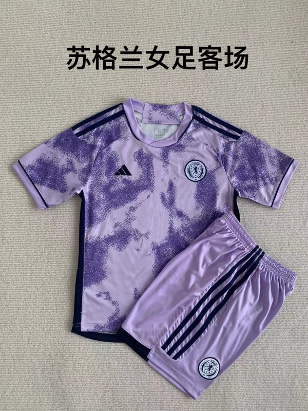 Scotland women away purple shirt and shorts 2023 world cup