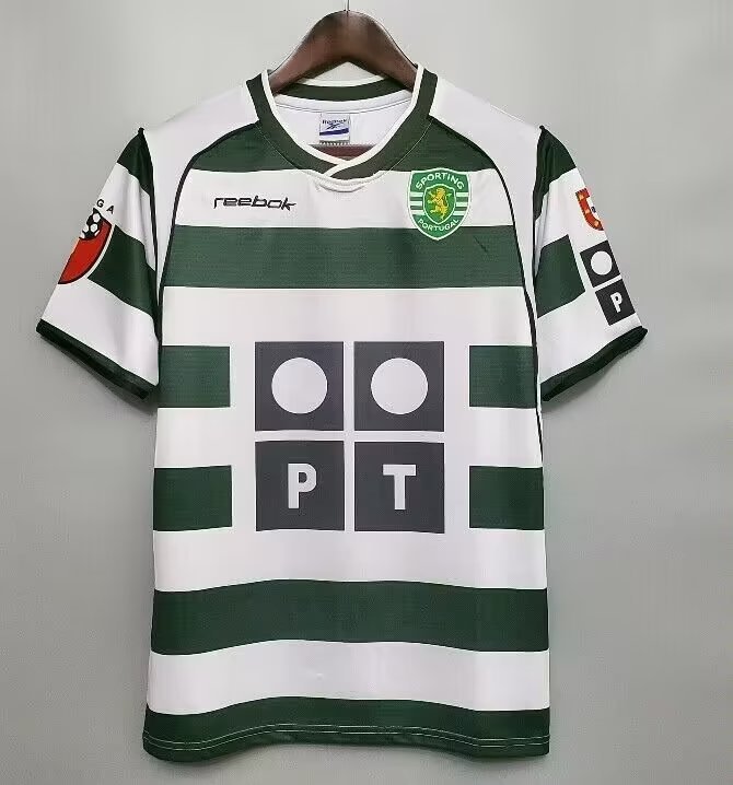 Sporting Lisbon 2001-2003 home sleeve S-2XL retro shirt #503