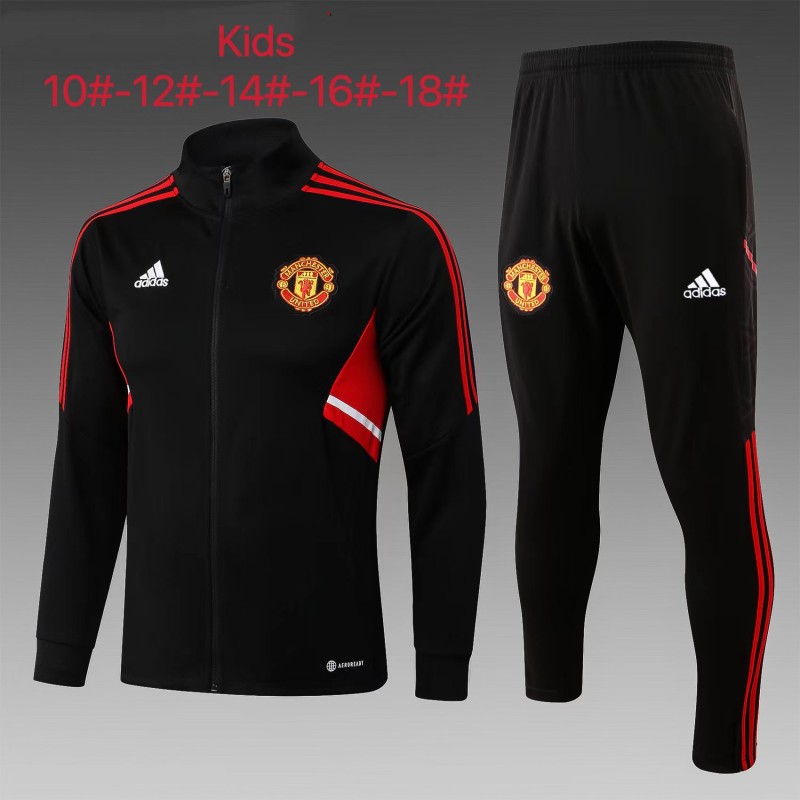 Manchester united jacket black kid 22-23 E622
