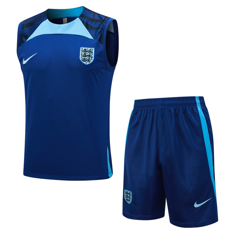 England training vest blue with shorts 23-24 D893