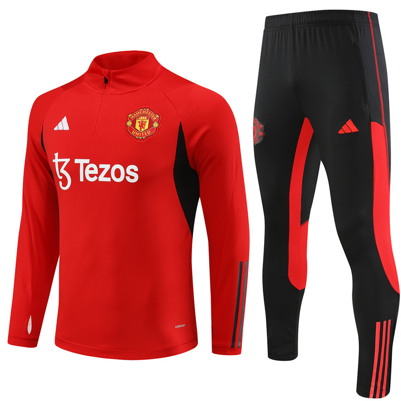 Manchester united tracksuit red kid adult 23-24 #801