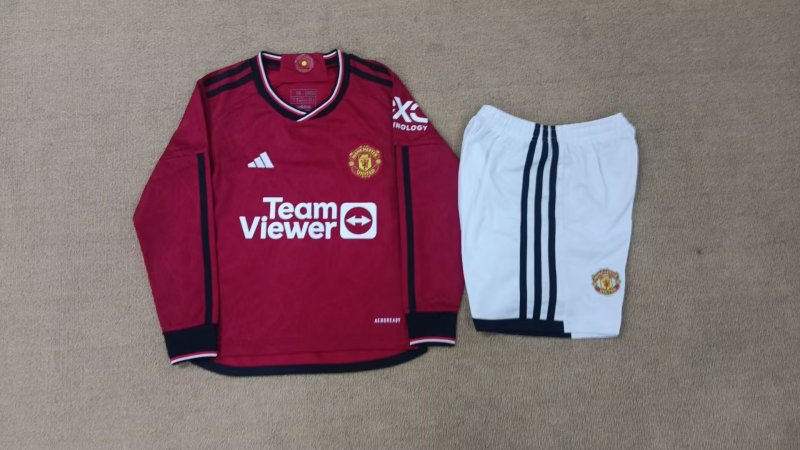Manchester united home kid 23-24 long sleeve