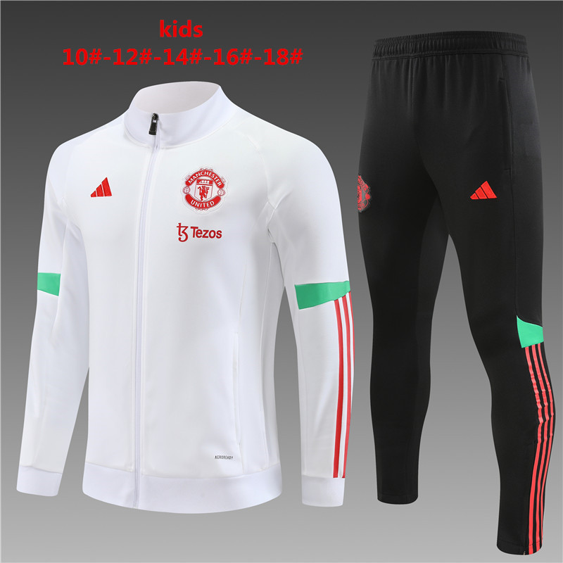 Manchester united jacket kid white with pant 23-24 #801