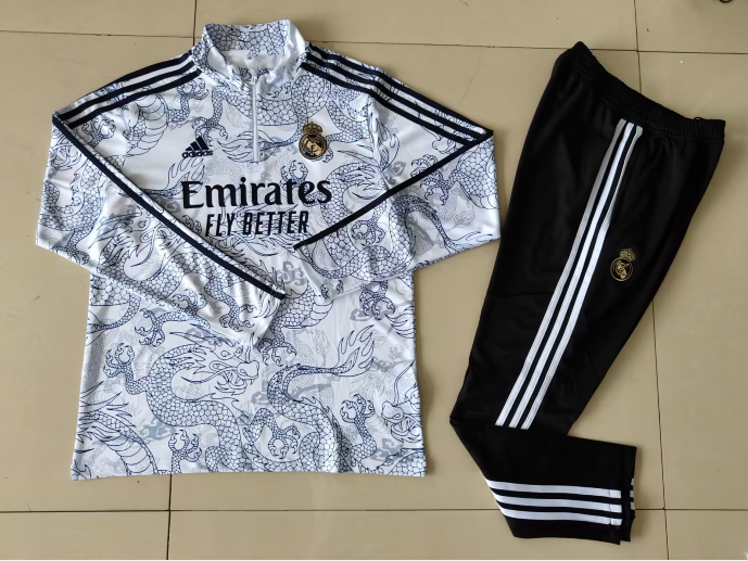 Real Madrid tracksuit white navy dragon S-3XL 23-24