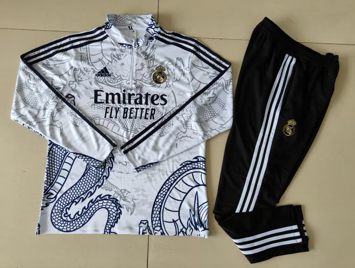Real Madrid tracksuit white grey dragon S-3XL 23-24