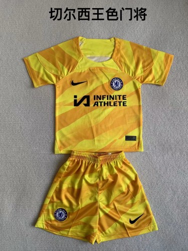 Chelsea goalkeeper yellow kid  adult with shorts 23-24