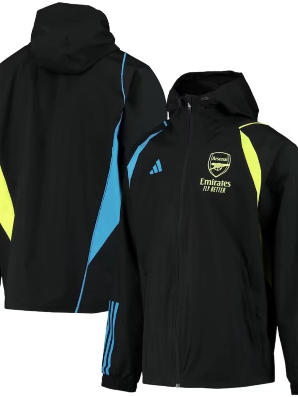 Arsenal windbreaker black with yellow blue 23-24