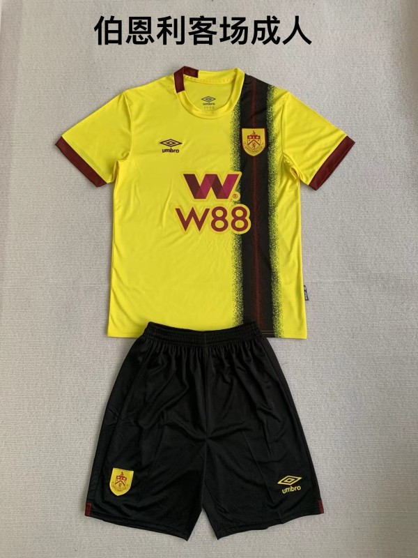 Burnley away yellow with shorts 23-24