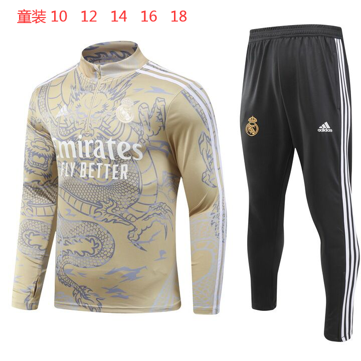 Real Madrid tracksuit gold dragon 10-18 S-3XL 23-24