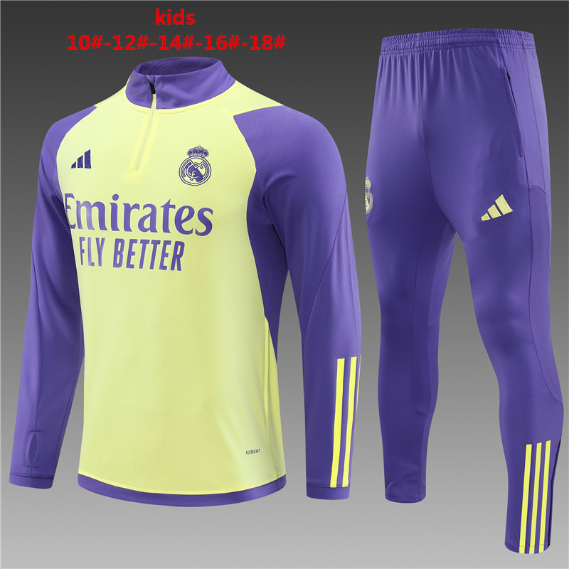 Real Madrid tracksuit yellow kid 23-24 #801