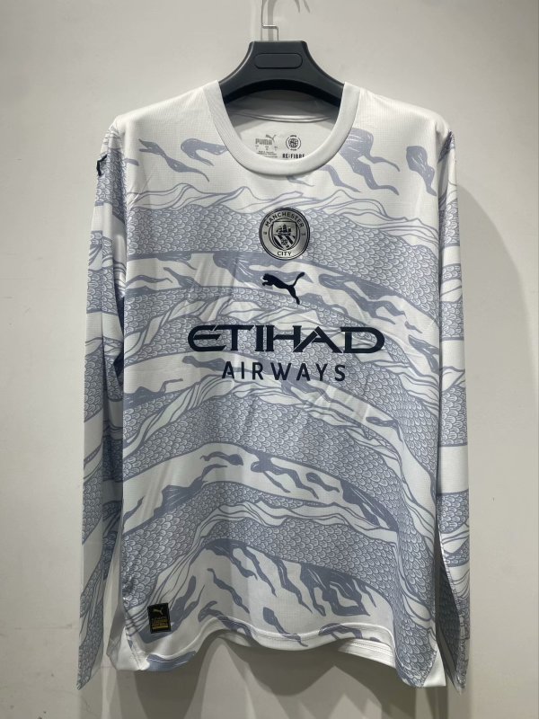 Manchester city dragon year white S-3XL 2024 long sleeve