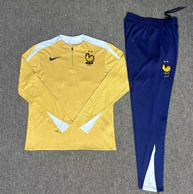 France tracksuit gold kid adult 2024 player version