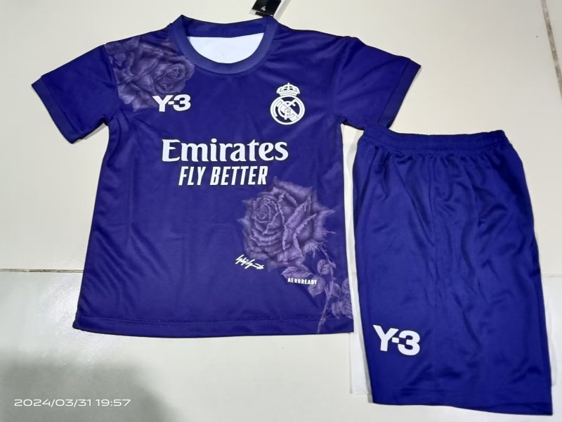 Real Madrid Y3 purple kid 2024