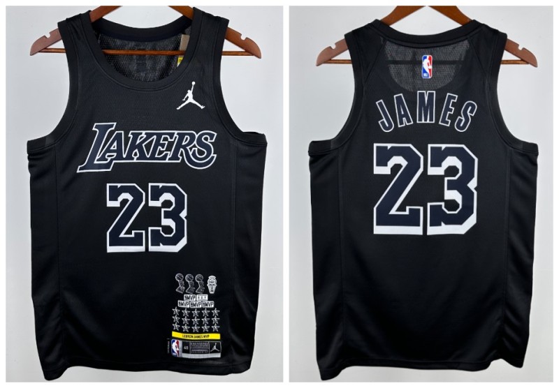 Los Angeles Lakers James 23 Jordan black