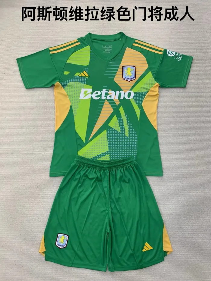 Aston Villa goalkeeper green with shorts 24-25