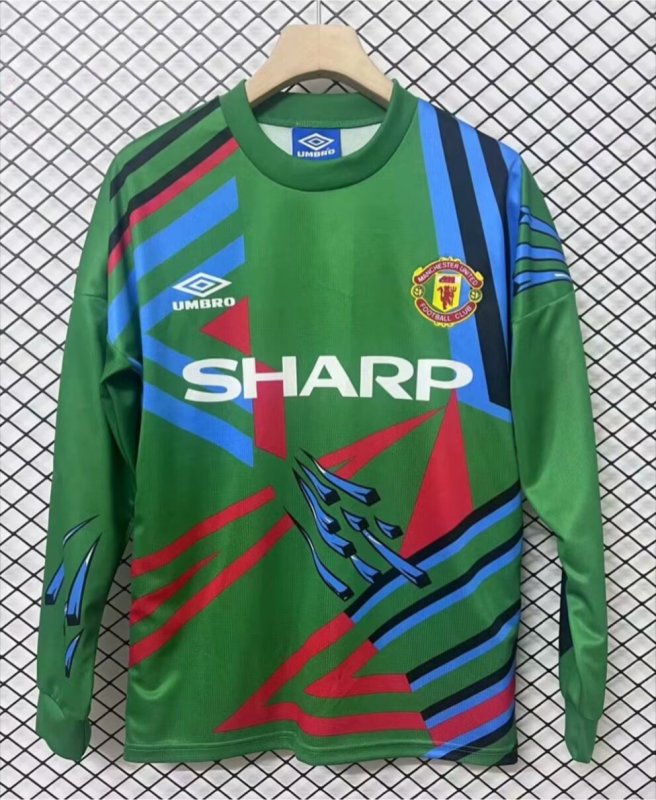 Manchester united goalkeeper green 92-93 long sleeve #baiyue