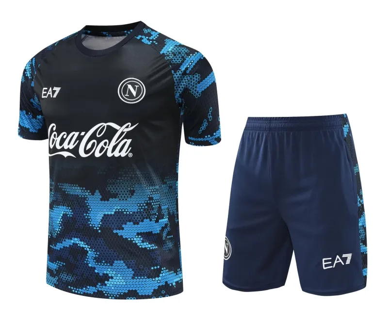Napoli training shirt navy with shorts 24-25