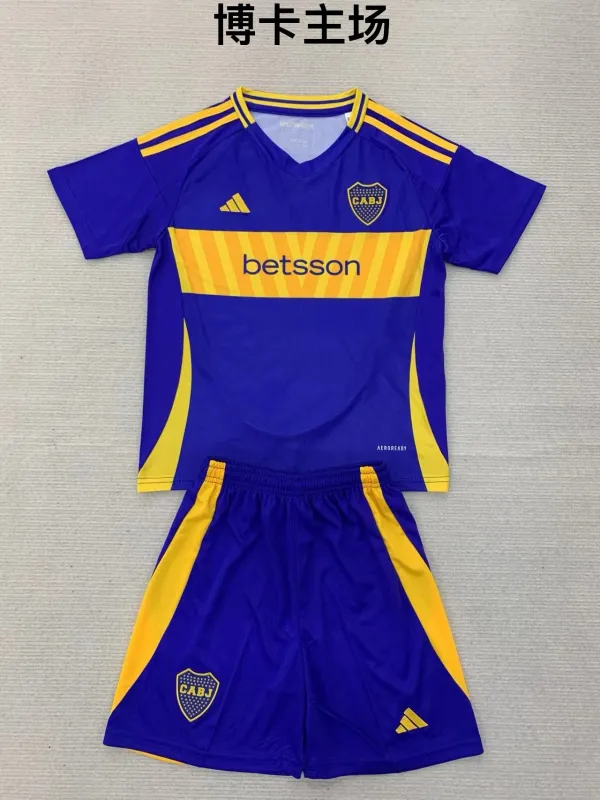 Boca Juniors home kid adult with shorts 24-25