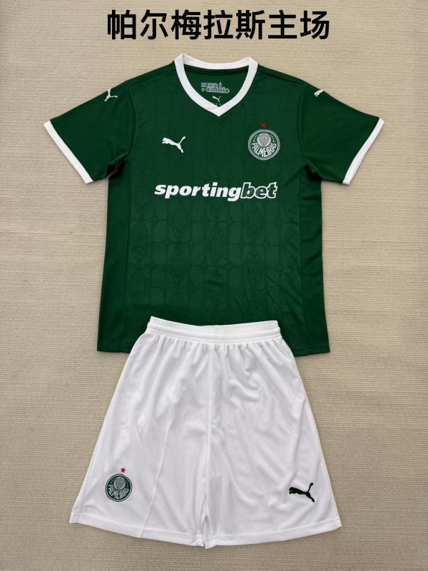 Palmeiras home kid adult with shorts 25-26