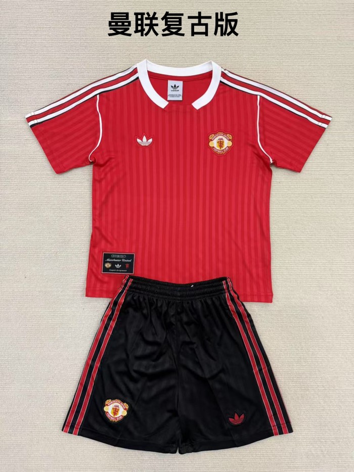 Manchester United retro red kid adult 2025