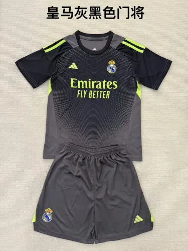Real Madrid goalkeeper grey black kid adult 25-26