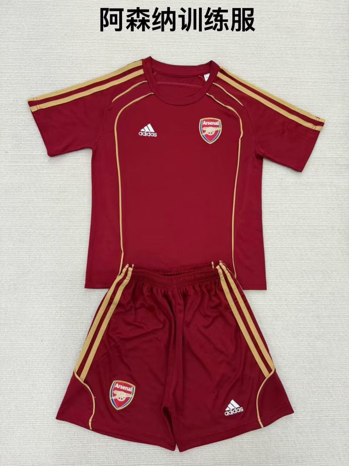 Arsenal training shirt red kid adult with shorts 2025