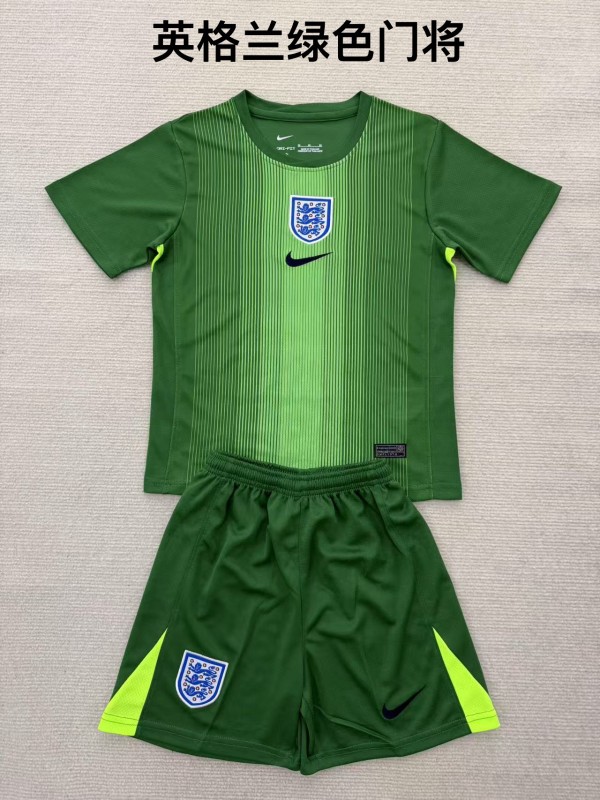 England goalkeeper green kid adult with shorts 25-26