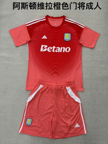 Aston Villa goalkeeper orange with shorts 25-26