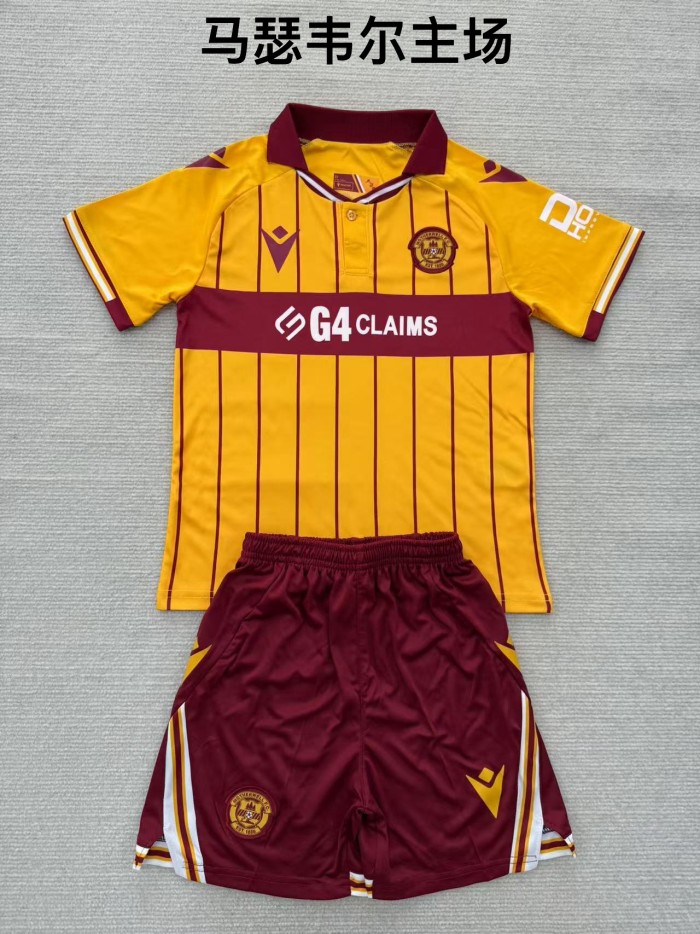 Motherwell F.C. home kid adult with shorts 25-26 