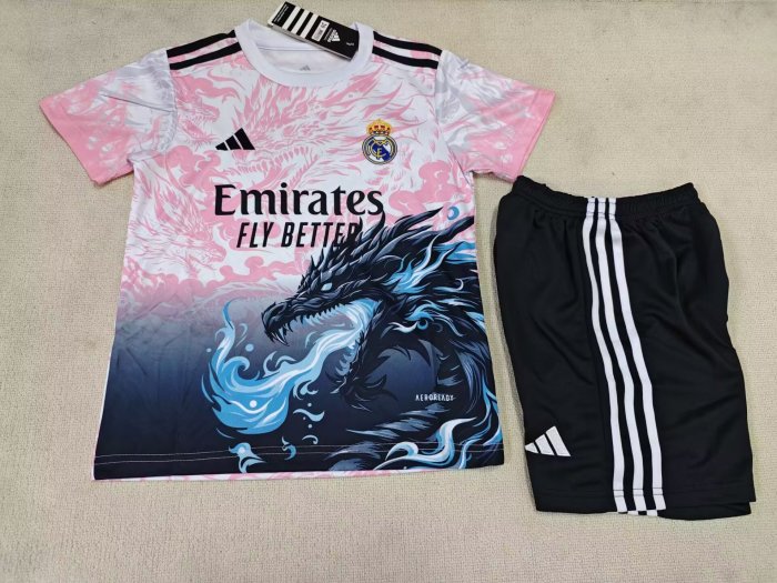 Real Madrid fire dragon white kid 25-26