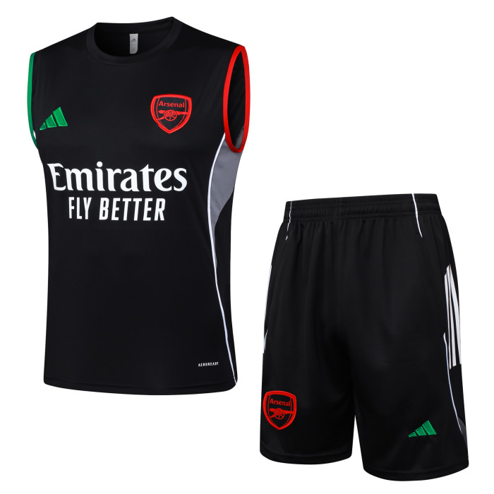 Arsenal vest black with shorts 25-26 D2552