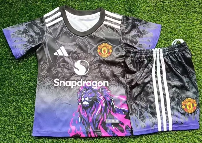 Manchester United lions black purple kid 25-26