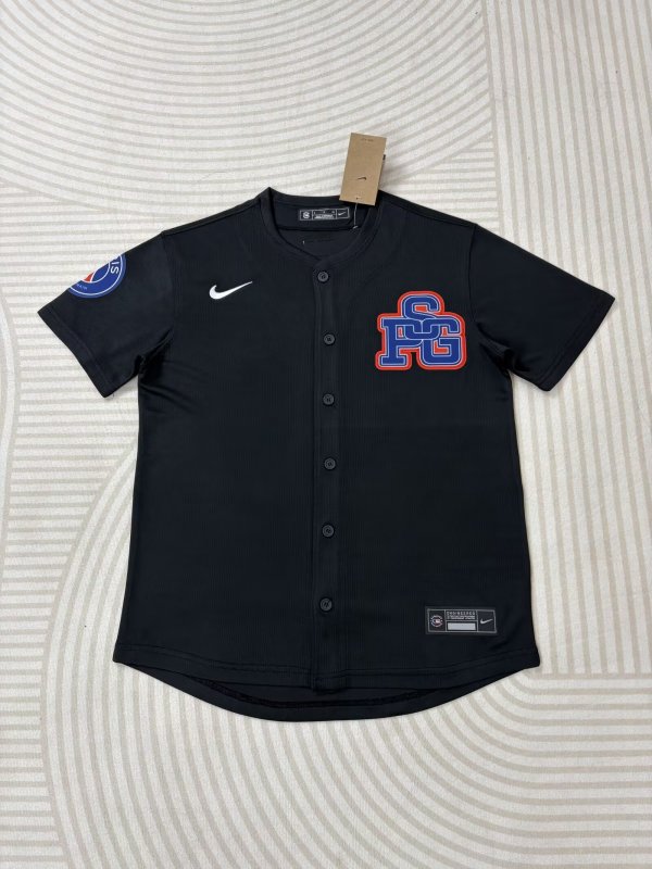 Paris Saint-Germain baseball jersey black 25-26