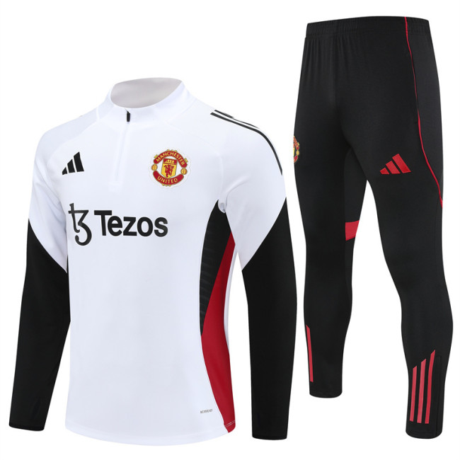 Manchester united tracksuit white kid adult 25-26
