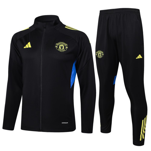 Manchester united jacket black yellow kid adult 25-26 #A2526#E2551