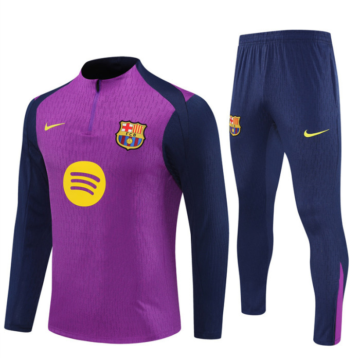 Barcelona tracksuit purple navy sleeve kid adult 25-26 player version