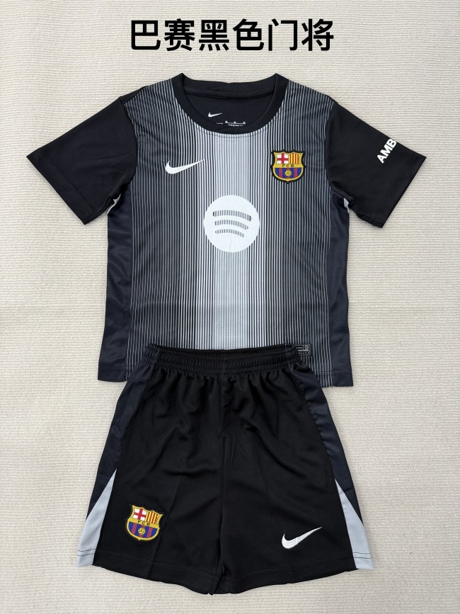 Barcelona goalkeeper black kid adult 25-26