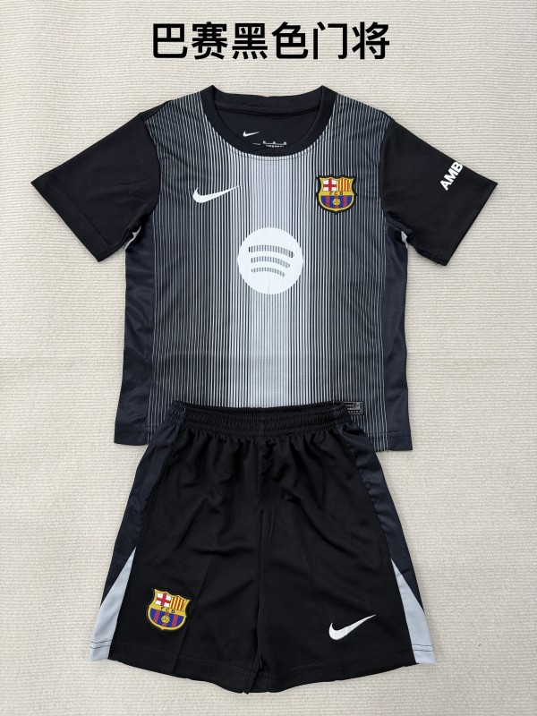Barcelona goalkeeper black kid adult 25-26