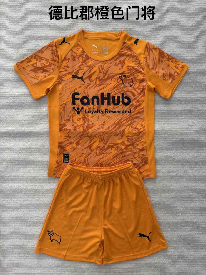  Derby County F.C.goalkeeper orange kid adult 25-26