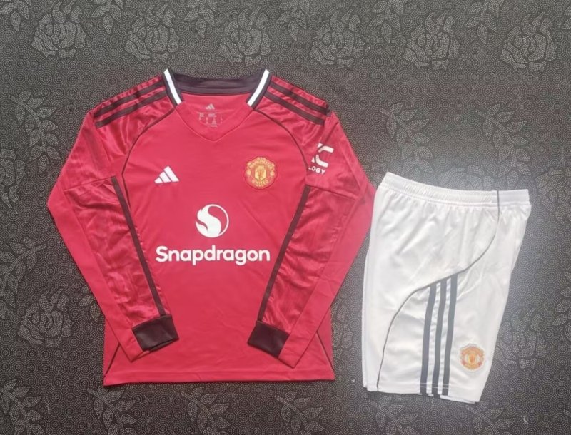 Manchester United home kid 25-26 long sleeve