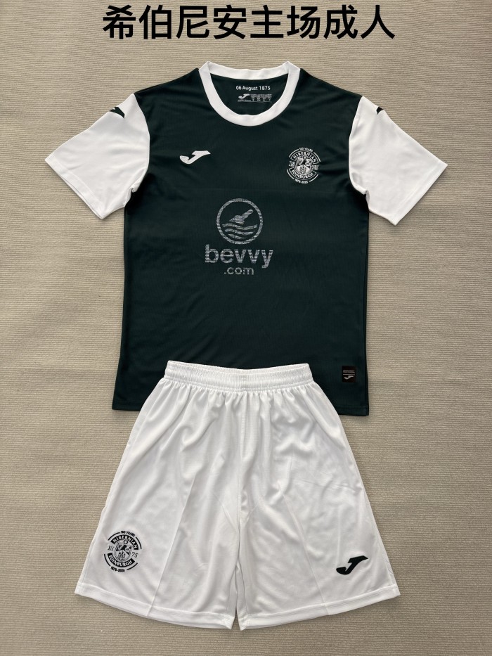 Hibernian F.C. home with shorts 25-26